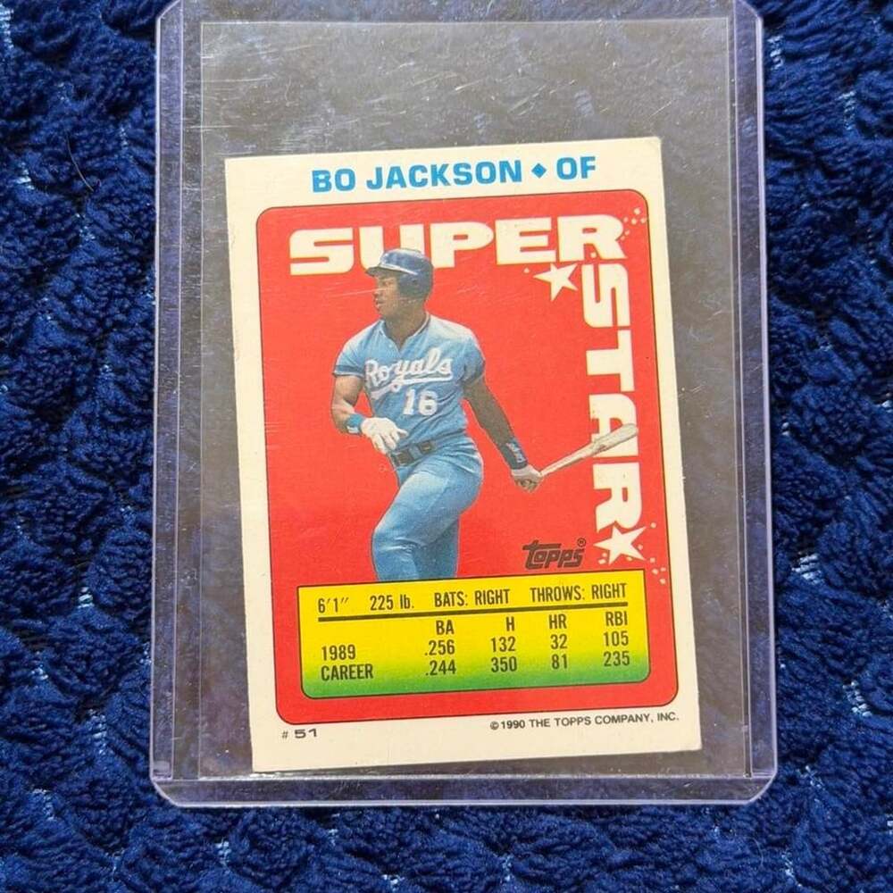 1990 Topps Bo Jackson #51 Kansas City Royals Baseball Card